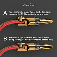 Kabeldirekt Banana plugs for speaker cables up to 6 mm² - screwable and gold-plated