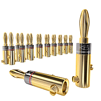Kabeldirekt Banana plugs for speaker cables up to 6 mm² - screwable and gold-plated
