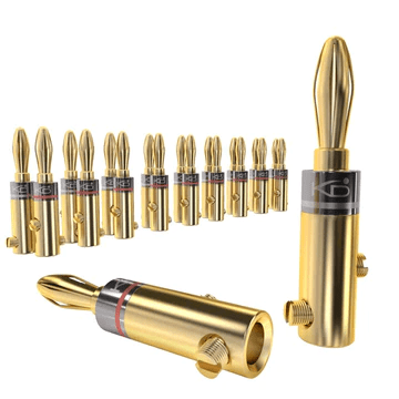 Kabeldirekt Banana plugs for speaker cables up to 6 mm² - screwable and gold-plated